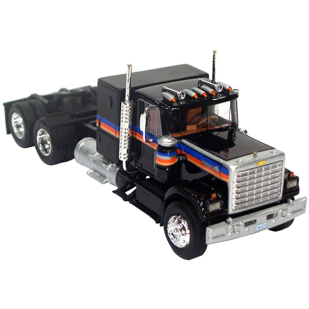 1977 Chevrolet Bison Tandem Axle Sleeper Cab Road Tractor (Black w/Stripes)