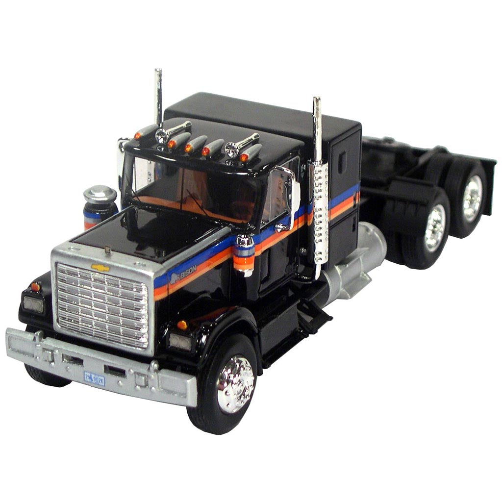 1977 Chevrolet Bison Tandem Axle Sleeper Cab Road Tractor (Black w/Stripes)