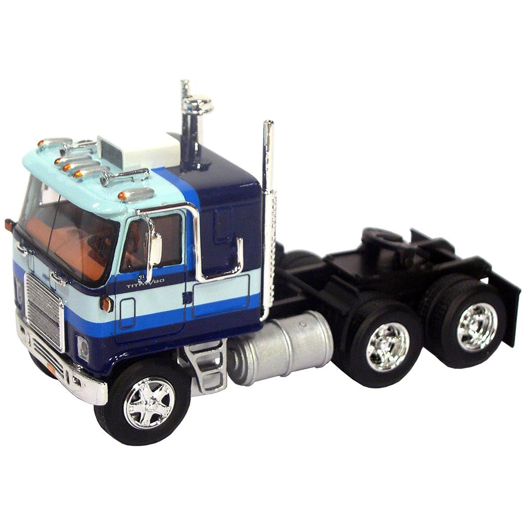 1973 Chevrolet Titan/90 Cab-Over-Engine Sleeper Cab Road Tractor (Blue w/Stripes)