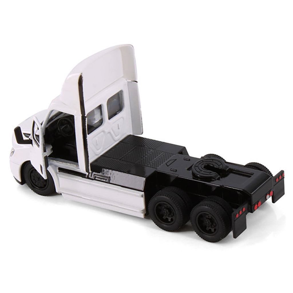 Model of a 2022 Freightliner eCascadia Day Cab Tractor on a White Background