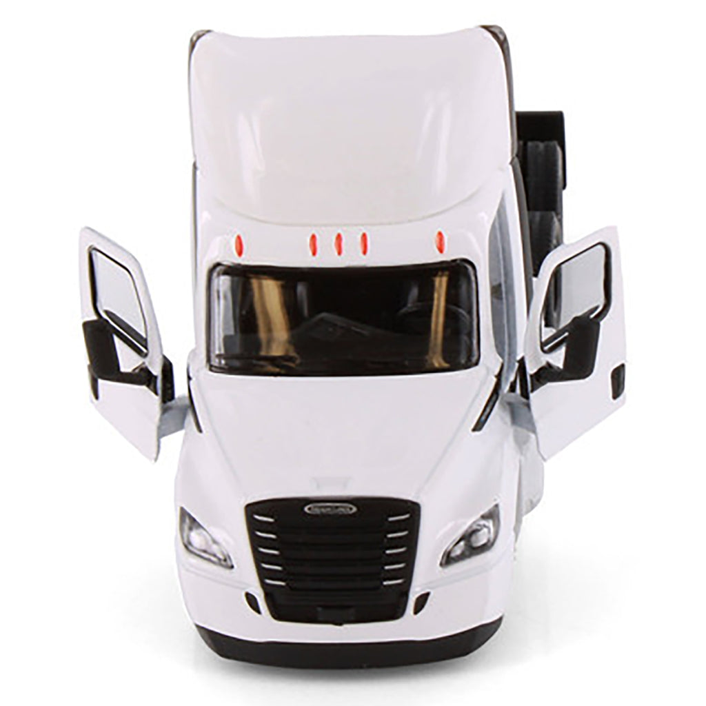 Model of a 2022 Freightliner eCascadia Day Cab Tractor on a White Background