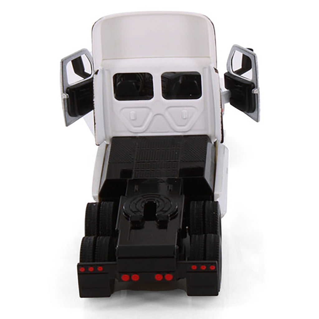 Model of a 2022 Freightliner eCascadia Day Cab Tractor on a White Background