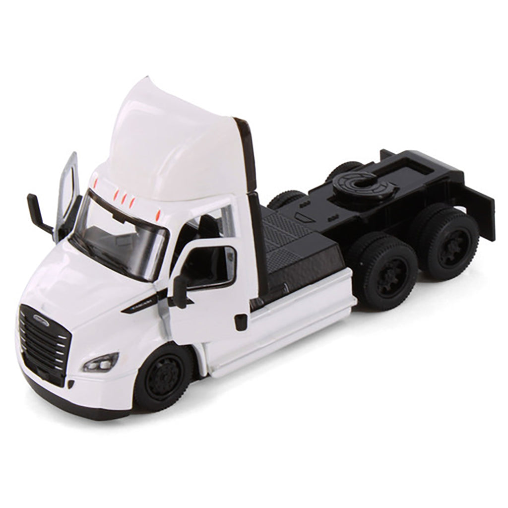 Model of a 2022 Freightliner eCascadia Day Cab Tractor on a White Background