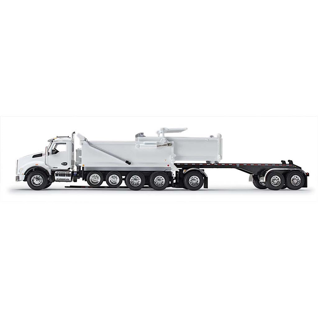 Kenworth T880 with Rogue Bed Dump Truck & Rogue Transfer Dump Trailer (White)