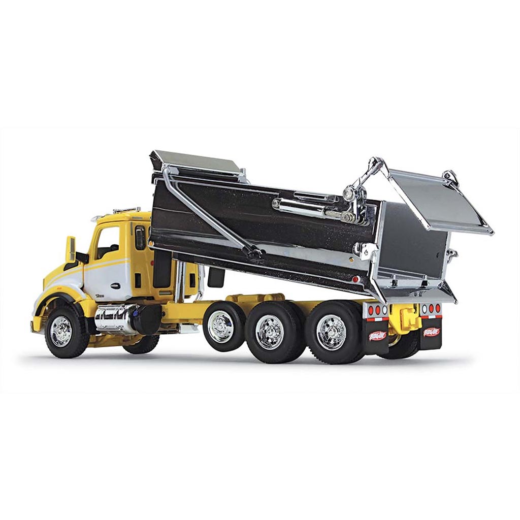 Kenworth T880 with Rogue Bed Dump Truck (Yellow/White/Chrome)