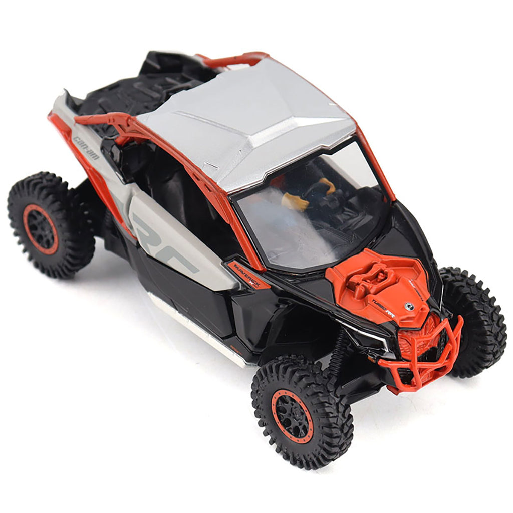 Model of a Can-Am Maverick X3 X rc Turbo RR Side-by-Side ATV on a White Background