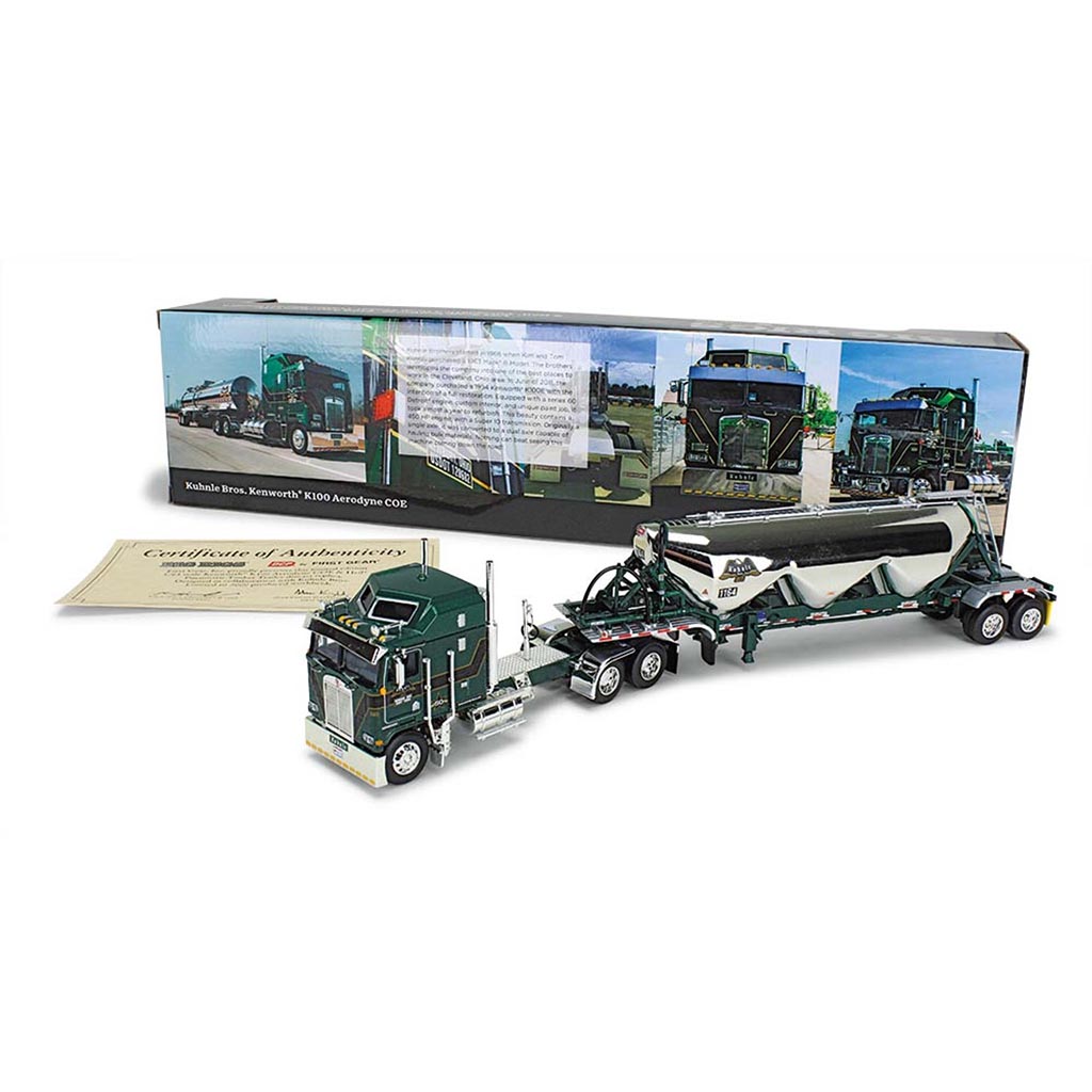 Kenworth K100 w/Heil 3-Bottom Pneumatic Tanker Trailer "Kuhnle Brothers" (Green)