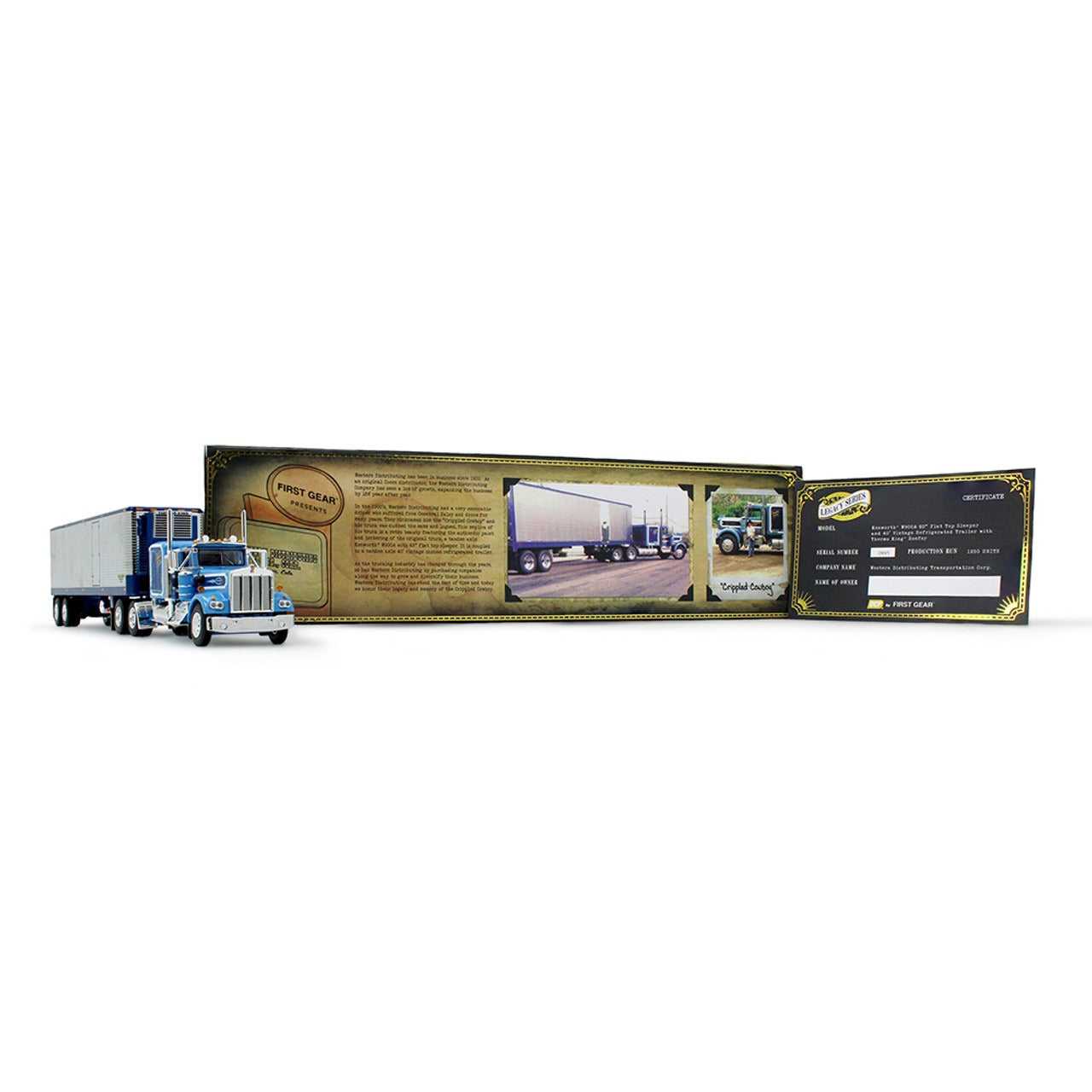 Model truck with packaging on a white background