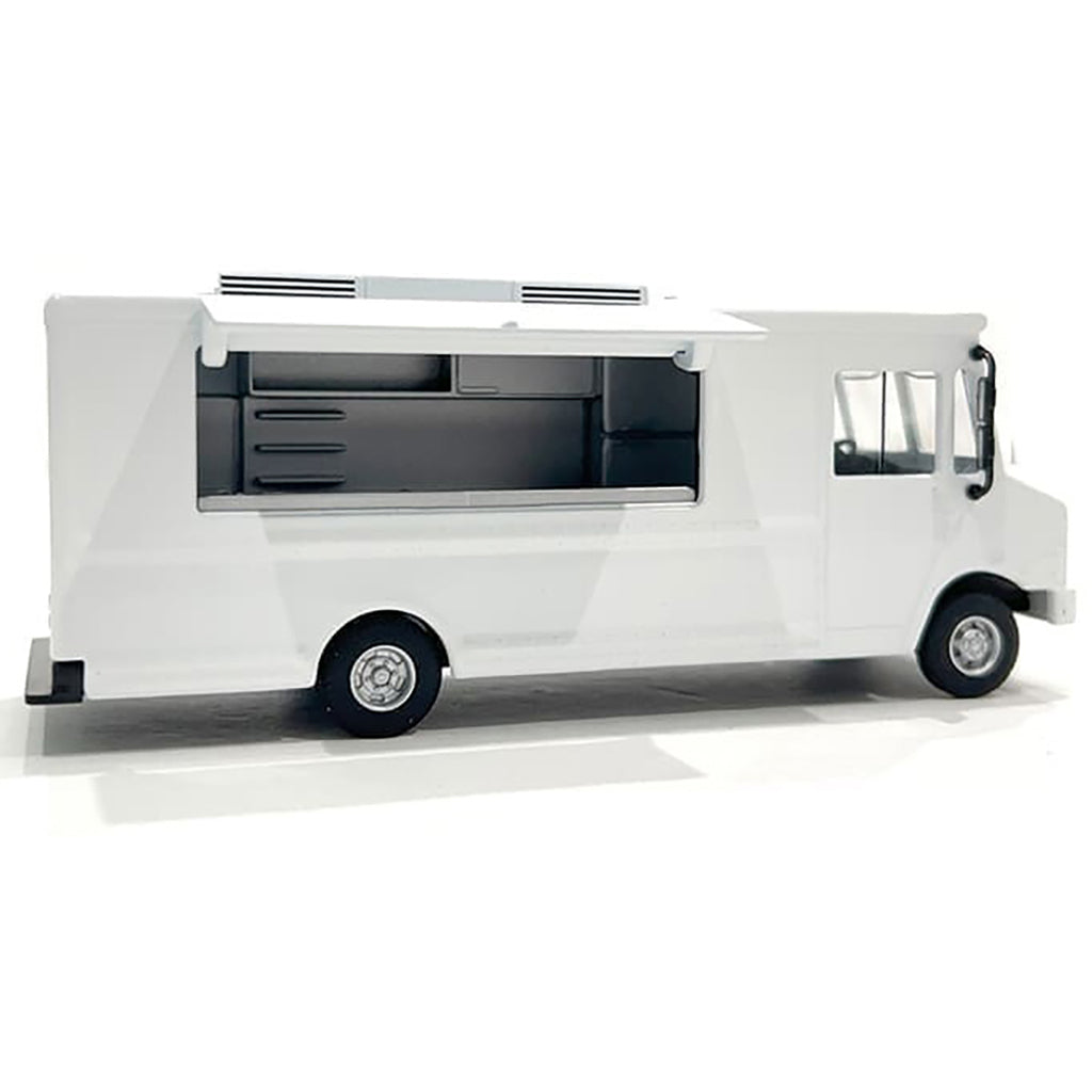 Model of a food truck on a white background