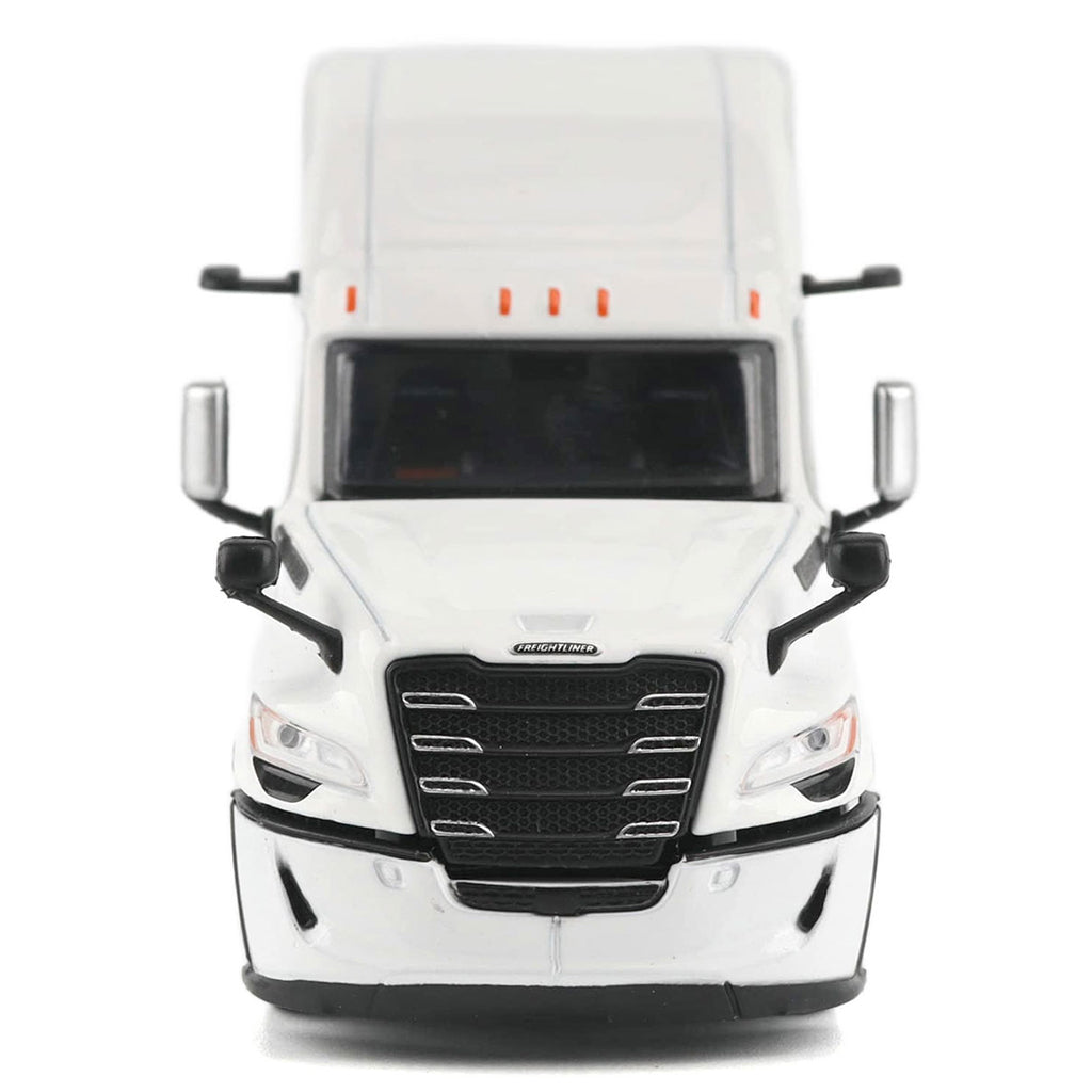 Model of a white 2025 Freightliner Cascadia Semi Tractor on a white background