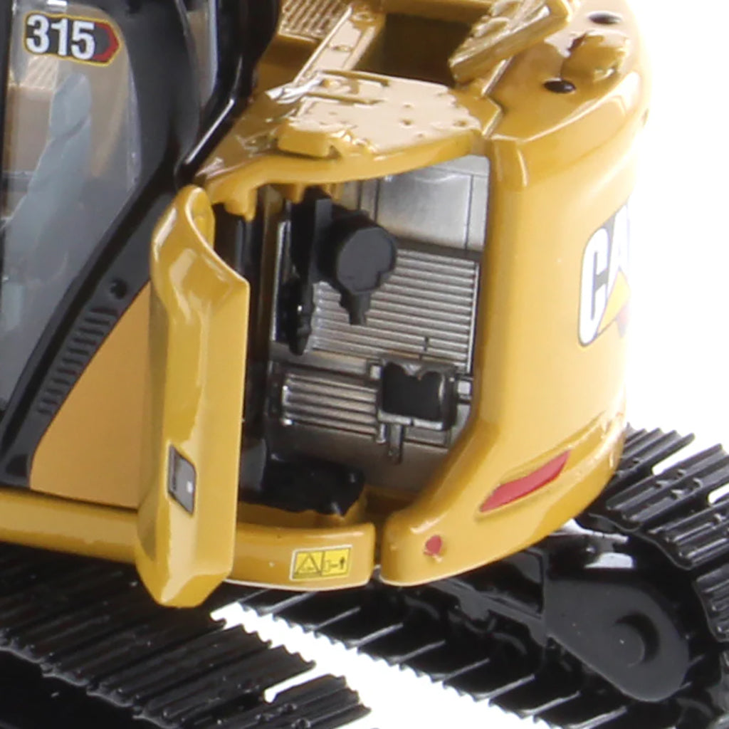 Model of a Caterpillar 315 Mini-Excavator on a White Background