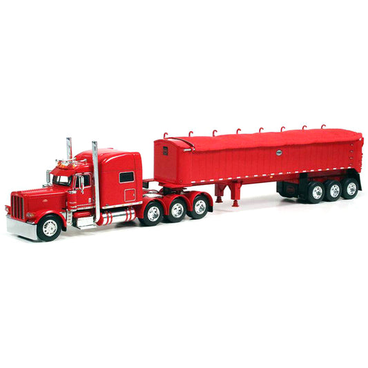 Peterbilt 389 Tri-Axle w/MAC Coal Square Bottom Tri-Axle End Dump Trailer (Red)