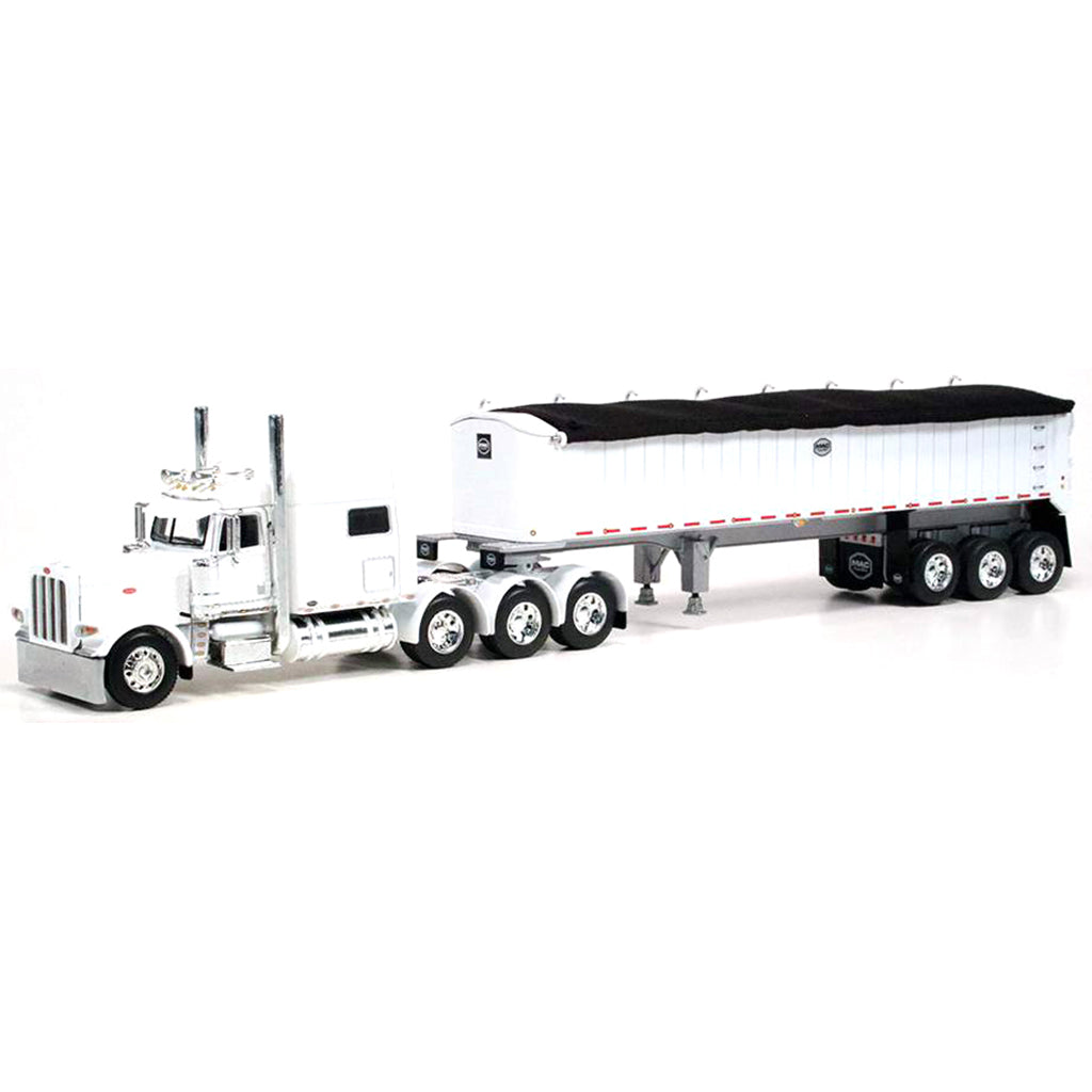 Peterbilt 389 w/MAC Coal Square Bottom Tri-Axle End Dump Trailer (White)