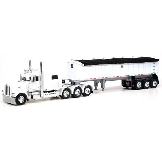 Peterbilt 389 w/MAC Coal Square Bottom Tri-Axle End Dump Trailer (White)