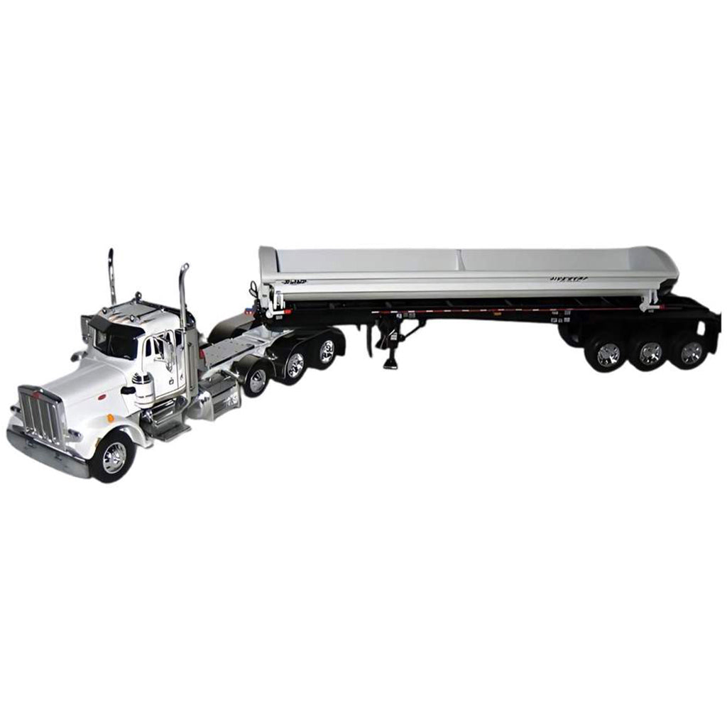 Peterbilt 359 Tri-Axle Day Cab with SmithCo Tri-Axle Side Dump Trailer (White/Black)
