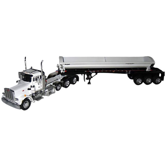 Peterbilt 359 Tri-Axle Day Cab with SmithCo Tri-Axle Side Dump Trailer (White/Black)