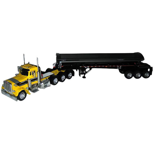 Peterbilt 359 Tri-Axle Day Cab w/SmithCo Tri-Axle Side Dump Trailer (Yellow/Gray/Black)