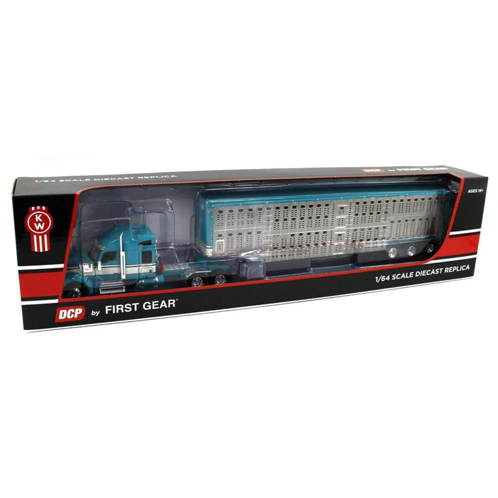 Kenworth W990 w/53' WIlson Silverstar Tri-Axle Livestock Trailer (Aqua/Cream)
