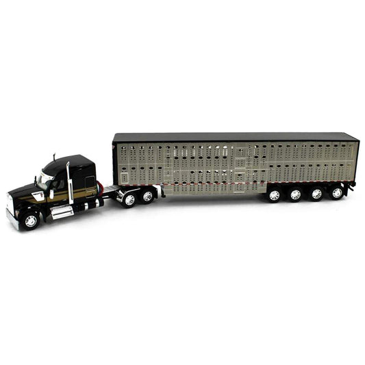 Kenworth W990 w/53' Wilson Silverstar Quad-Axle Livestock Trailer (Black/Gold)