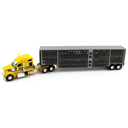 Kenworth W990 w/53' Wilson Silverstar Livestock Trailer (Yellow/Gray)