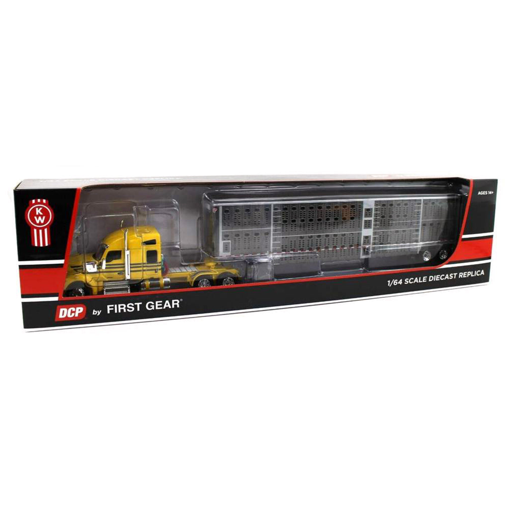 Kenworth W990 w/53' Wilson Silverstar Livestock Trailer (Yellow/Gray)