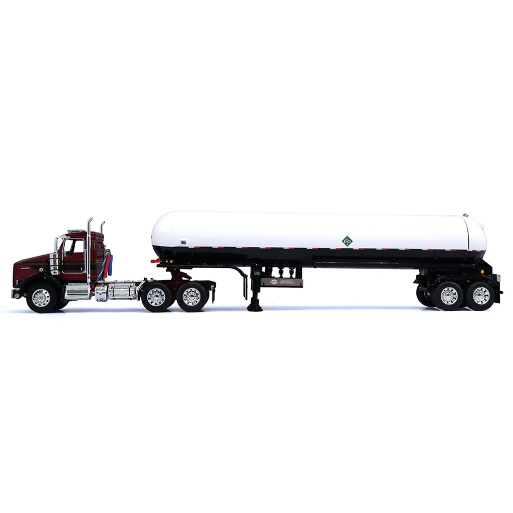Kenworth T800 Day Cab w/Mississippi Liquefied Petroleum Tanker Trailer (Burgundy/Black/White) (Copy)