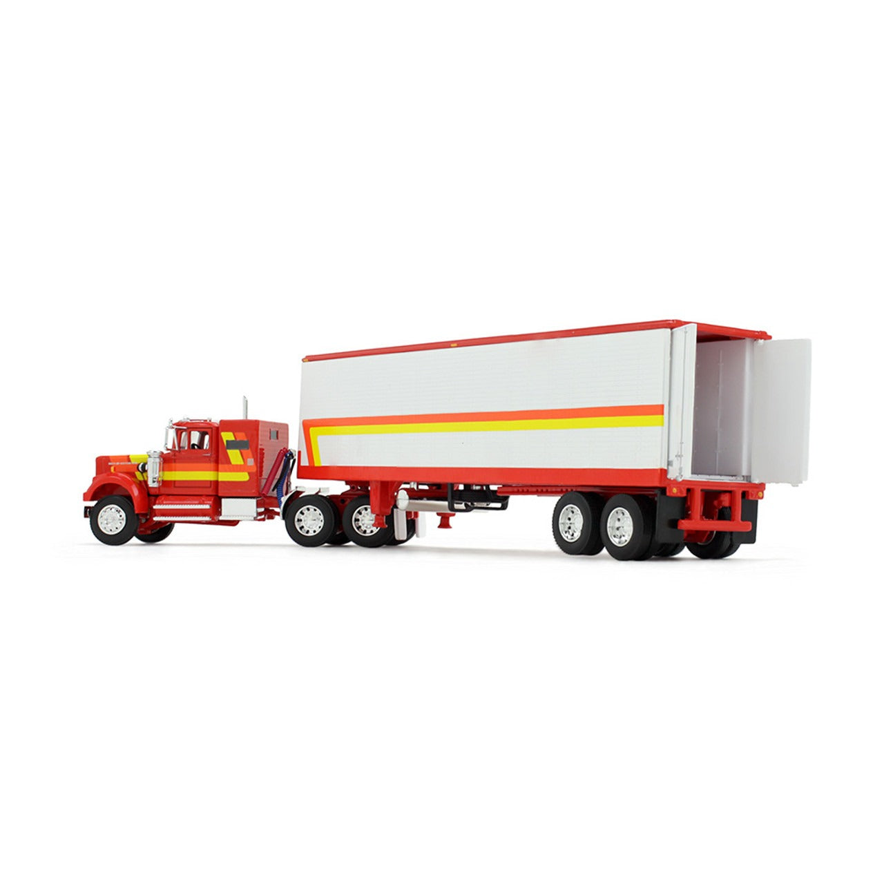 White Western Star 4900 w/40' Reefer Van Trailer (Red/Orange/Yellow)