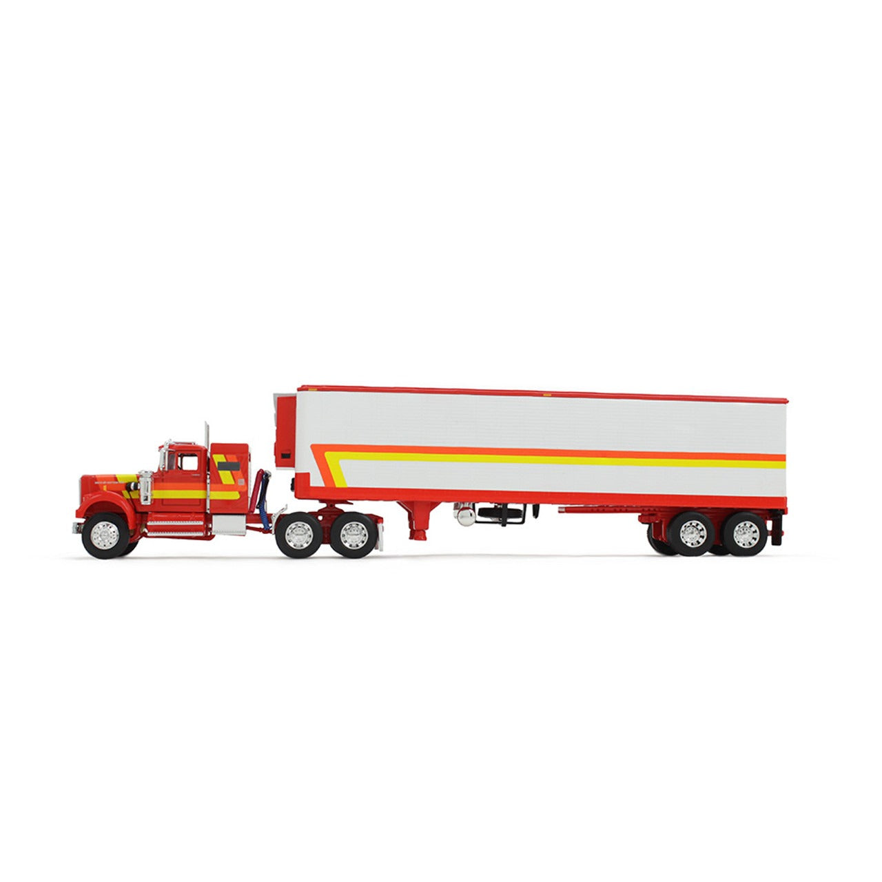 White Western Star 4900 w/40' Reefer Van Trailer (Red/Orange/Yellow)