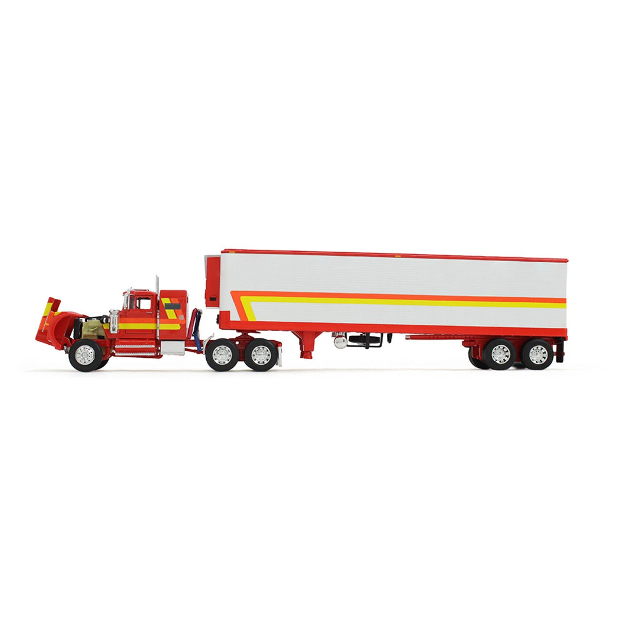 White Western Star 4900 w/40' Reefer Van Trailer (Red/Orange/Yellow)