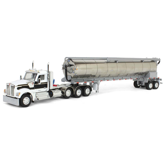 Kenworth W990 Tri-Axle Day Cab w/Walinga Bulk Feed Trailer (White/Black)