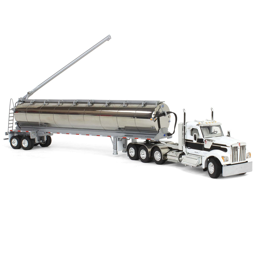 Kenworth W990 Tri-Axle Day Cab w/Walinga Bulk Feed Trailer (White/Black)