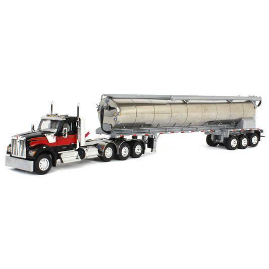 Kenworth W990 Tri-Axle Day Cab w/Walinga Tri-Axle Bulk Feed Trailer (Red/Black)