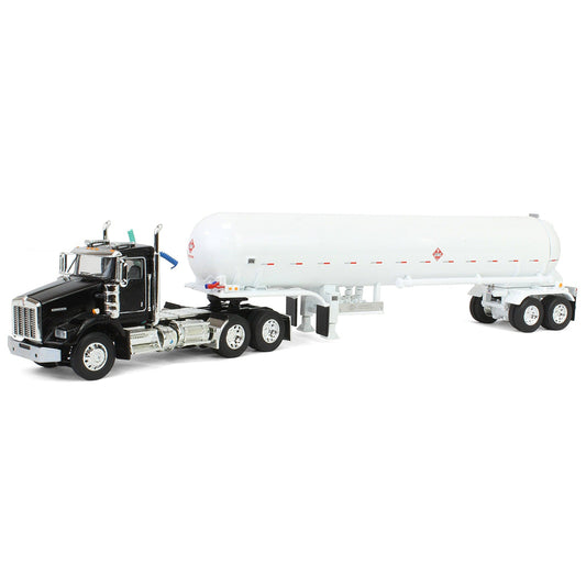 Kenworth T800 Day Cab w/Mississippi Liquefied Petroleum Tanker Trailer (Black/White)