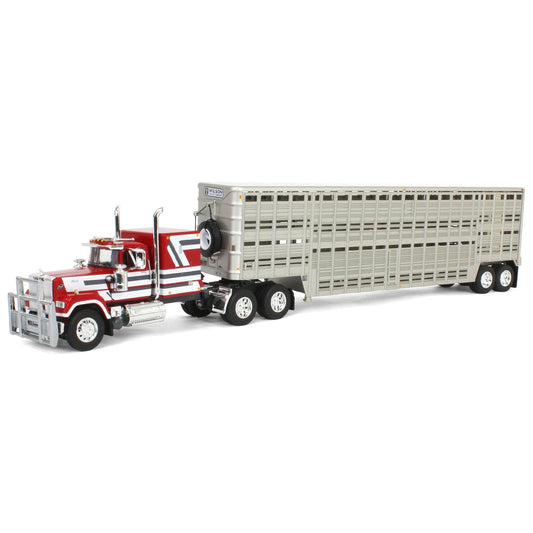 Mack Super-Liner w/45' Wilson Livestock Trailer (Red/White/Gray)