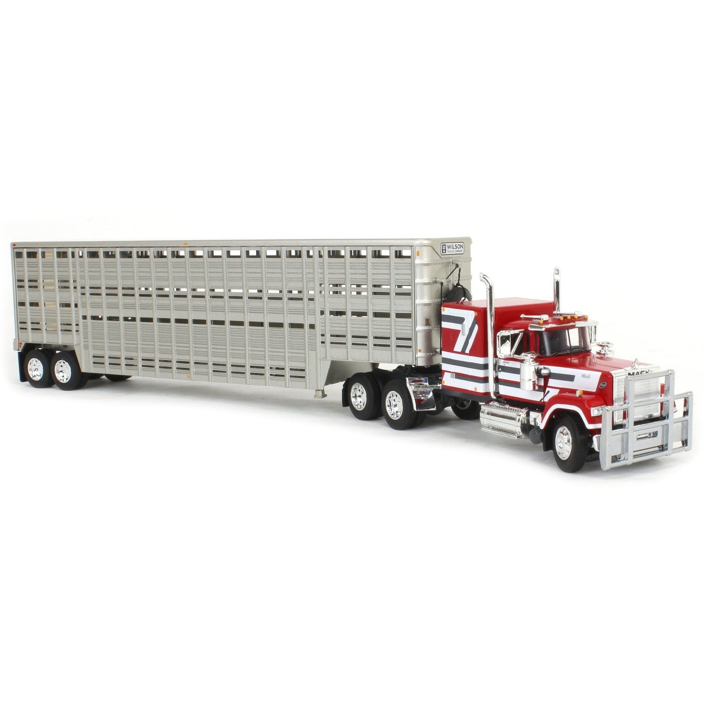 Mack Super-Liner w/45' Wilson Livestock Trailer (Red/White/Gray)