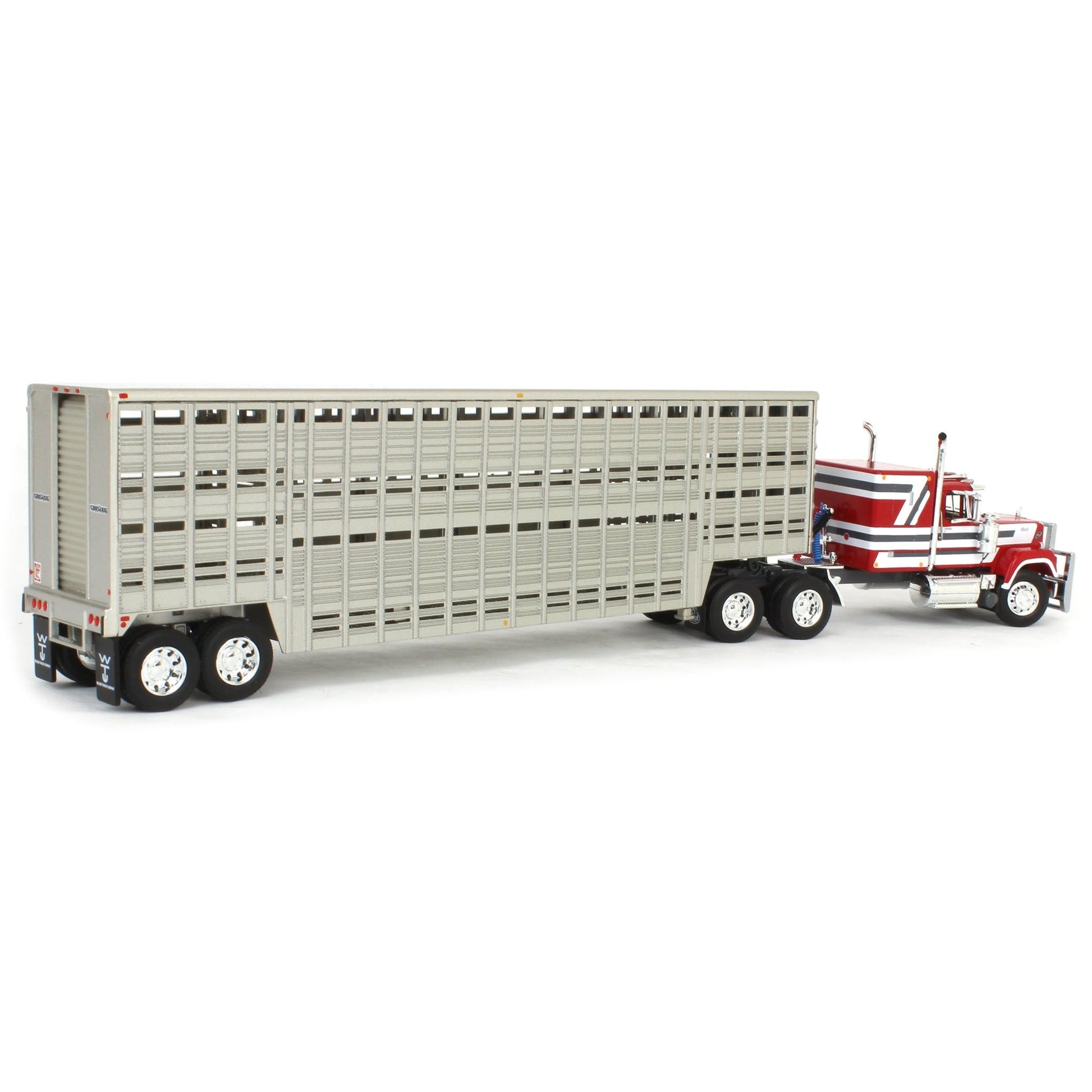 Mack Super-Liner w/45' Wilson Livestock Trailer (Red/White/Gray)