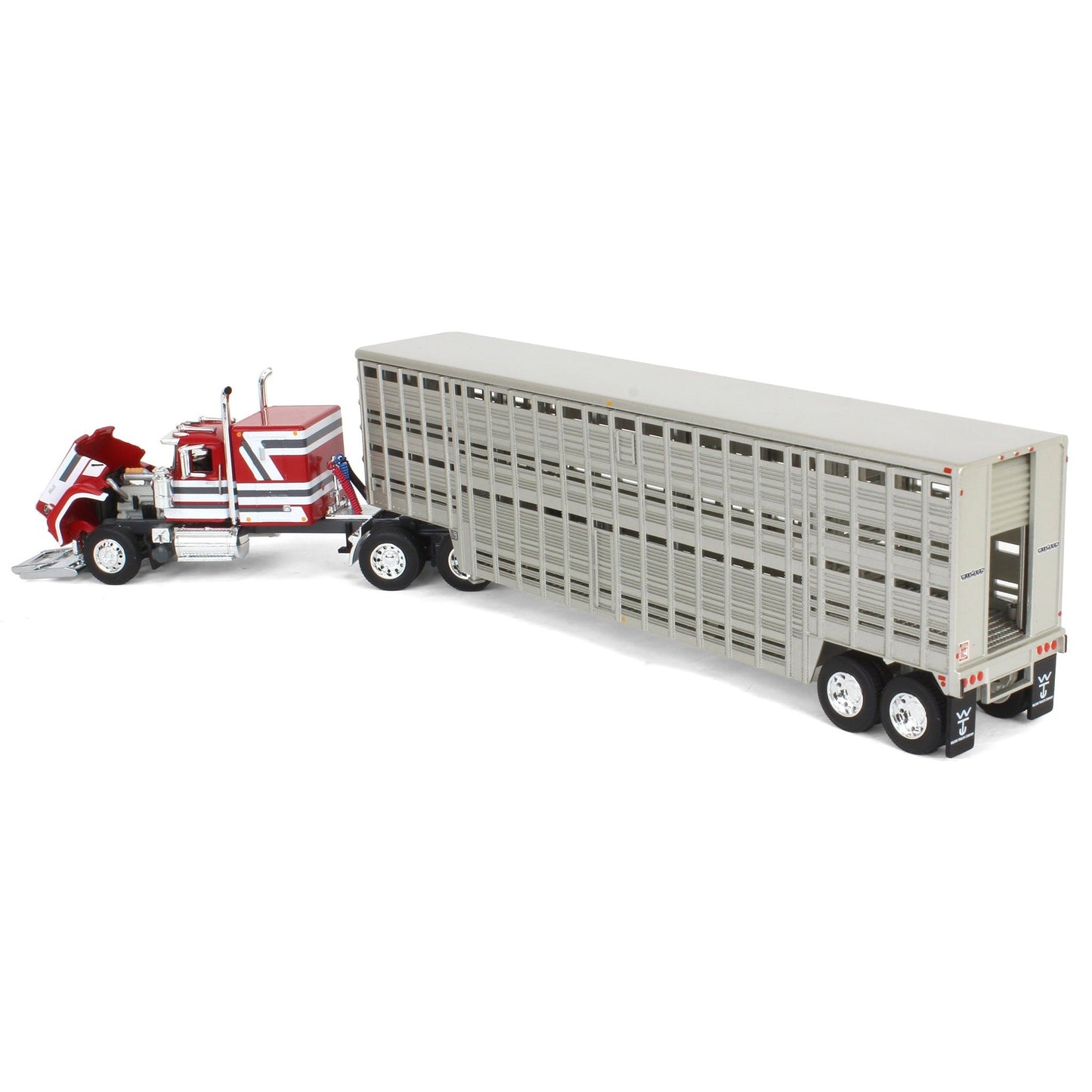 Mack Super-Liner w/45' Wilson Livestock Trailer (Red/White/Gray)