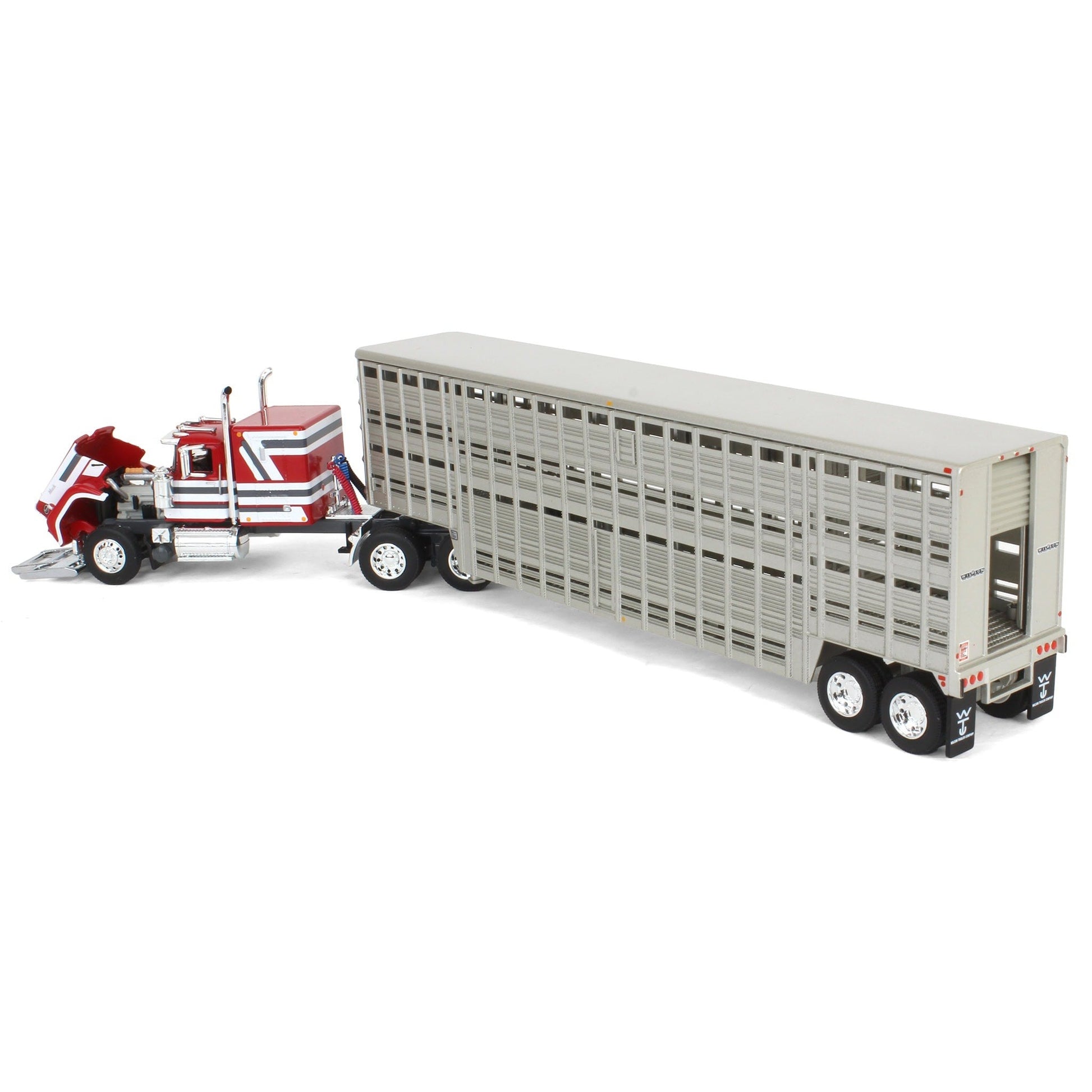 Mack Super-Liner w/45' Wilson Livestock Trailer (Red/White/Gray)