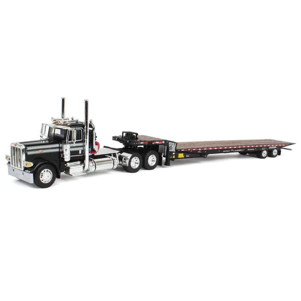 Peterbilt 389 Day Cab w/Landoll 440B-50CA Traveling Axle Trailer (Black/Silver)