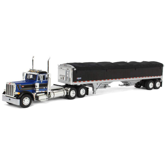Peterbilt 379 Day Cab w/Wilson 43' Pacesetter Grain Trailer (Blue/Black)