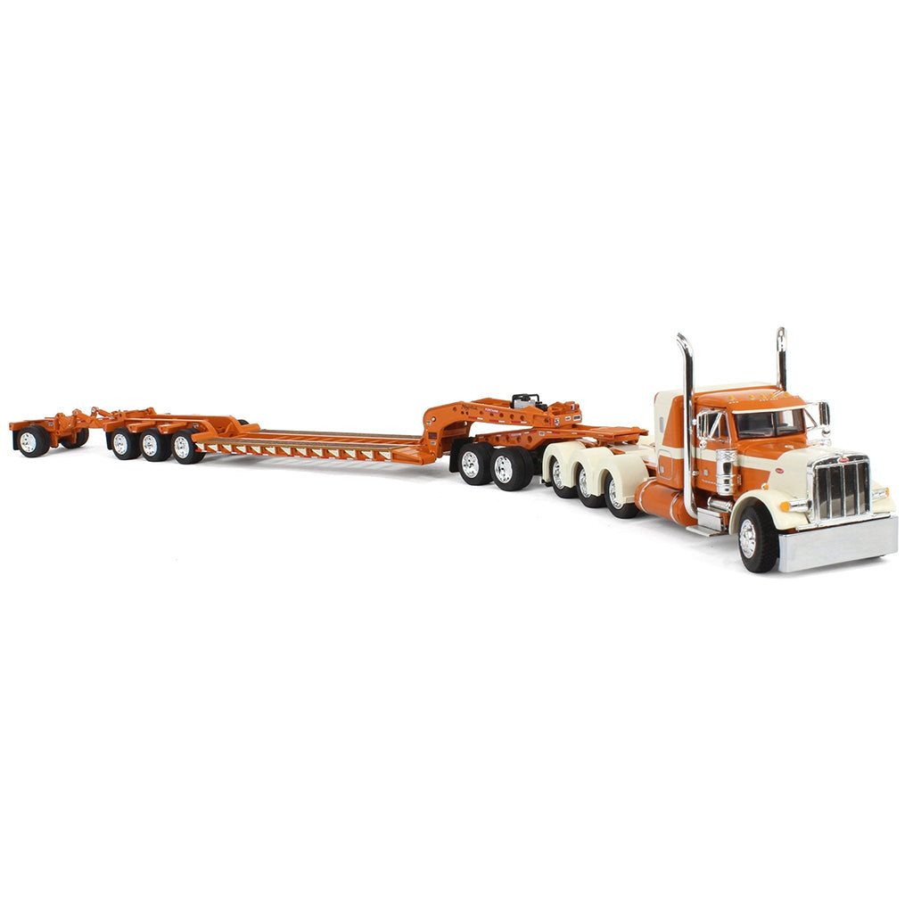 Peterbilt 379 Tri-Axle w/Fontaine Magnitude Lowboy Trailer w/Jeep & Stinger (Burnt Orange/Cream)