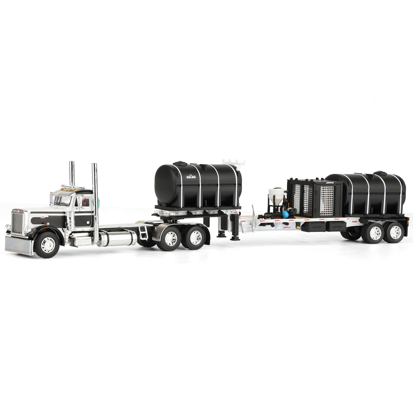 Peterbilt 379 Day Cab w/42' Demco Liquid Tender Trailer (Black/White)