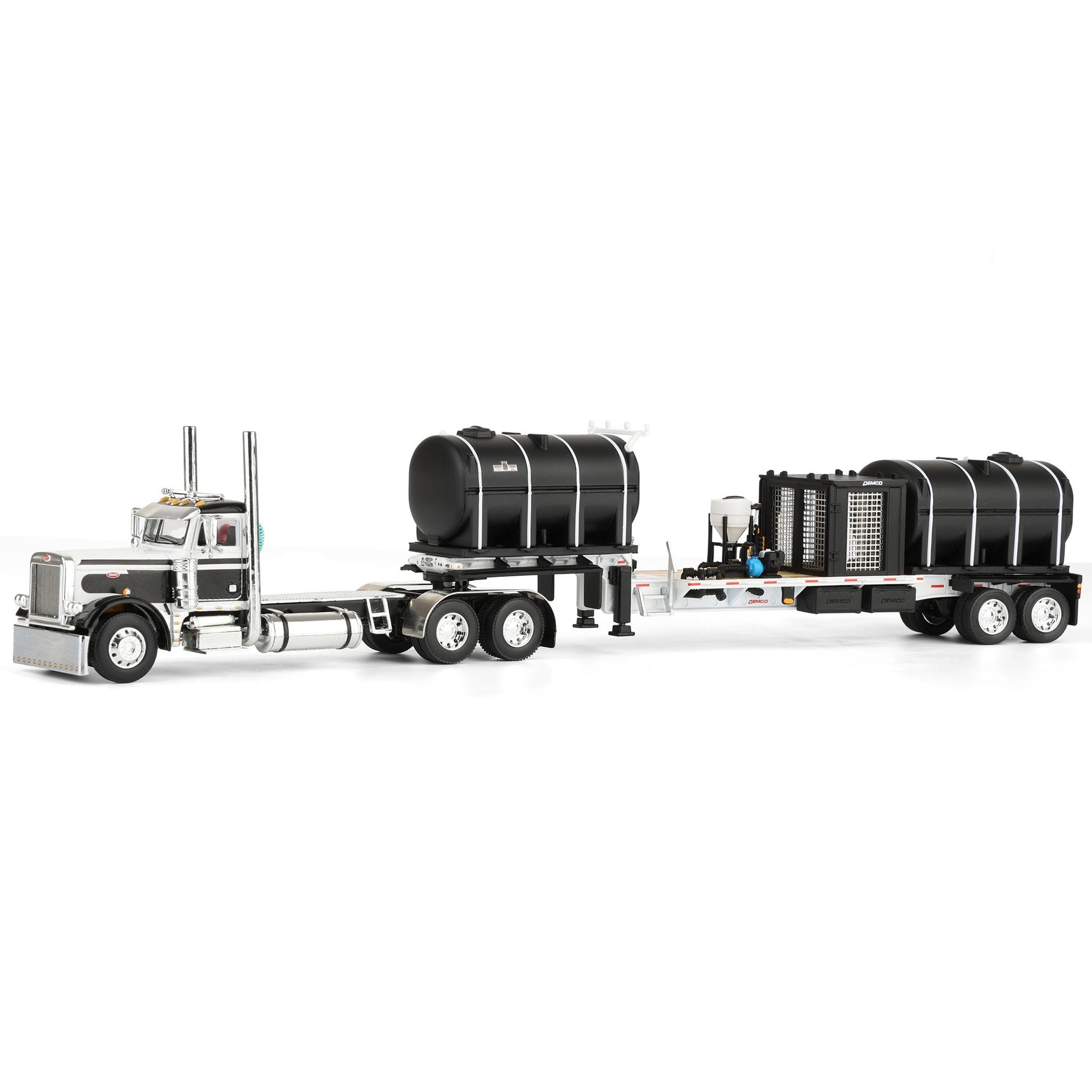 Peterbilt 379 Day Cab w/42' Demco Liquid Tender Trailer (Black/White)