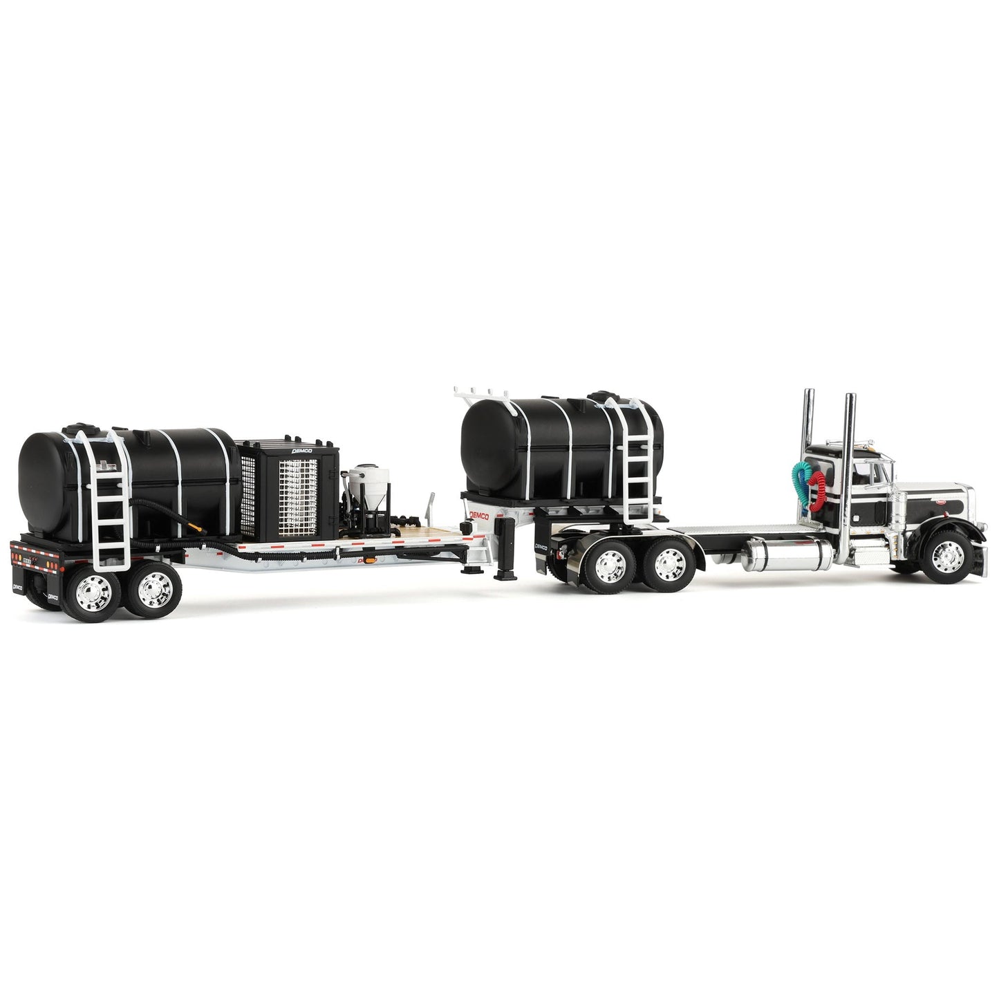 Model of a truck with a large trailer on a white background