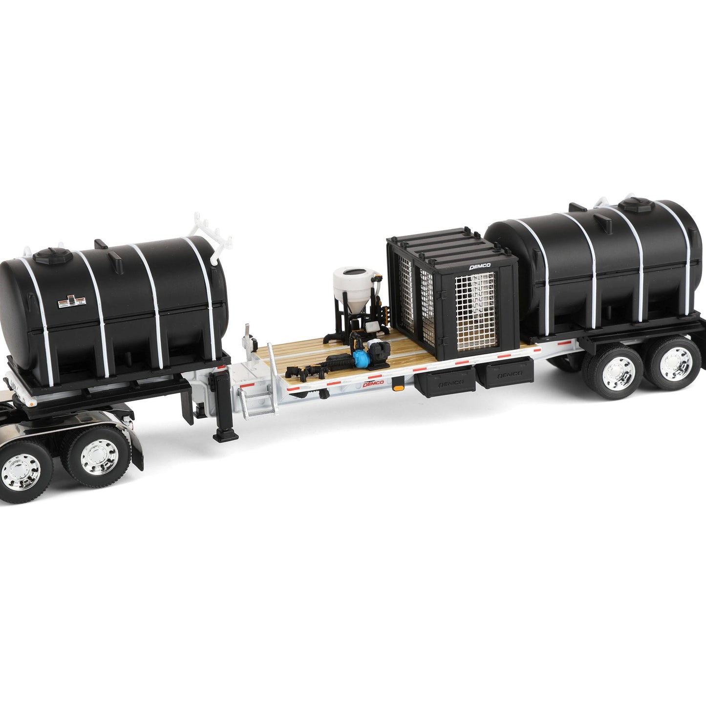 Model of a semi-trailer truck with tankers on a white background