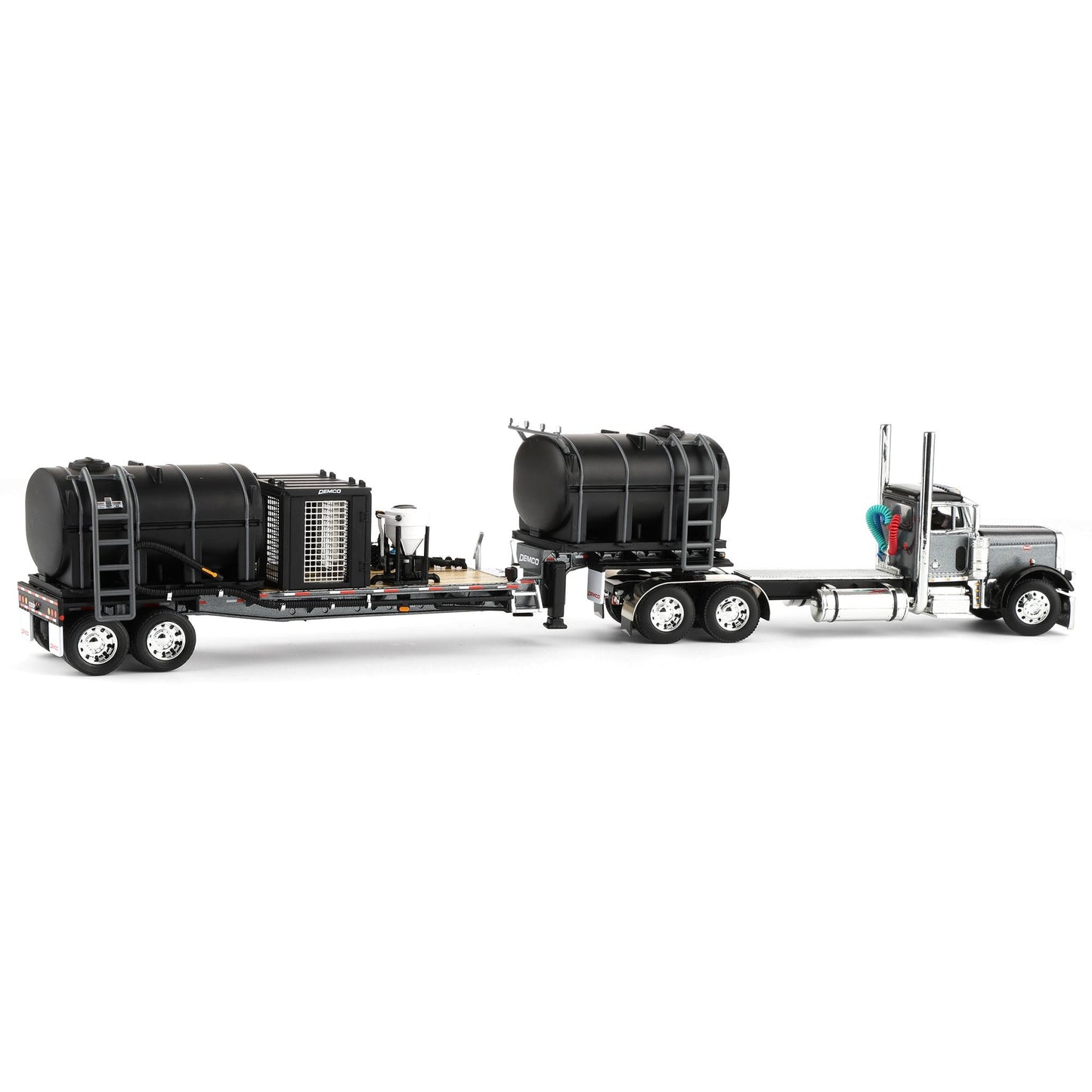 Model of a truck with a trailer on a white background