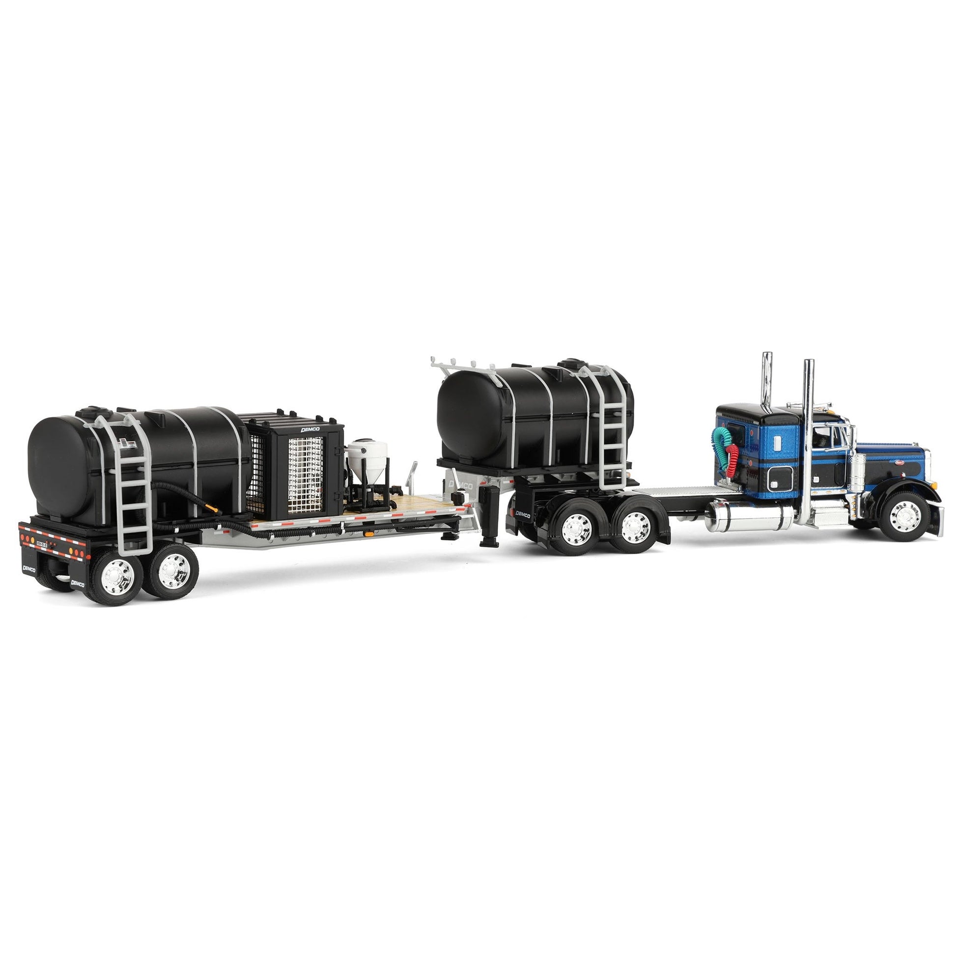 Model of a large truck with a trailer on a white background