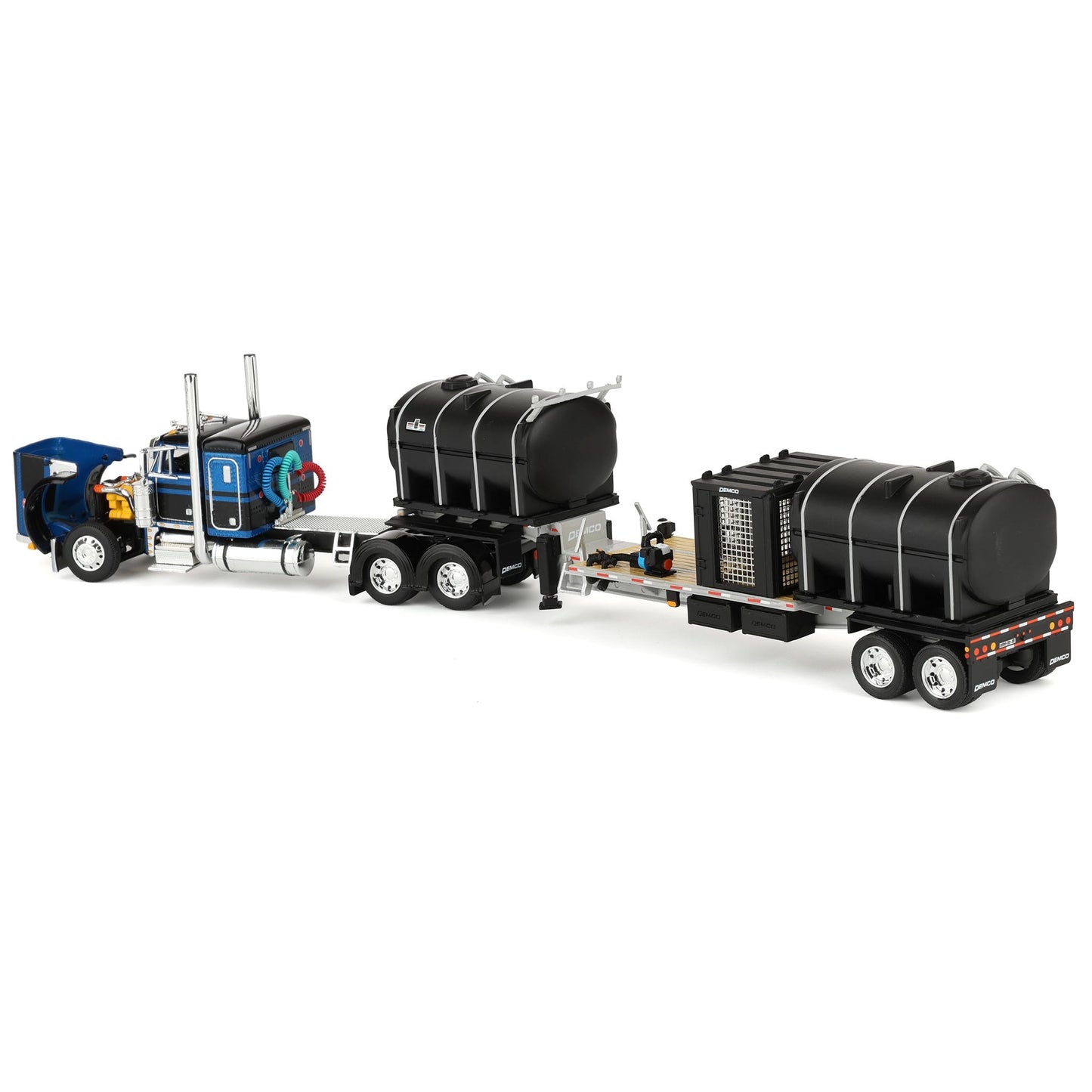 Model of a truck with a large trailer on a white background