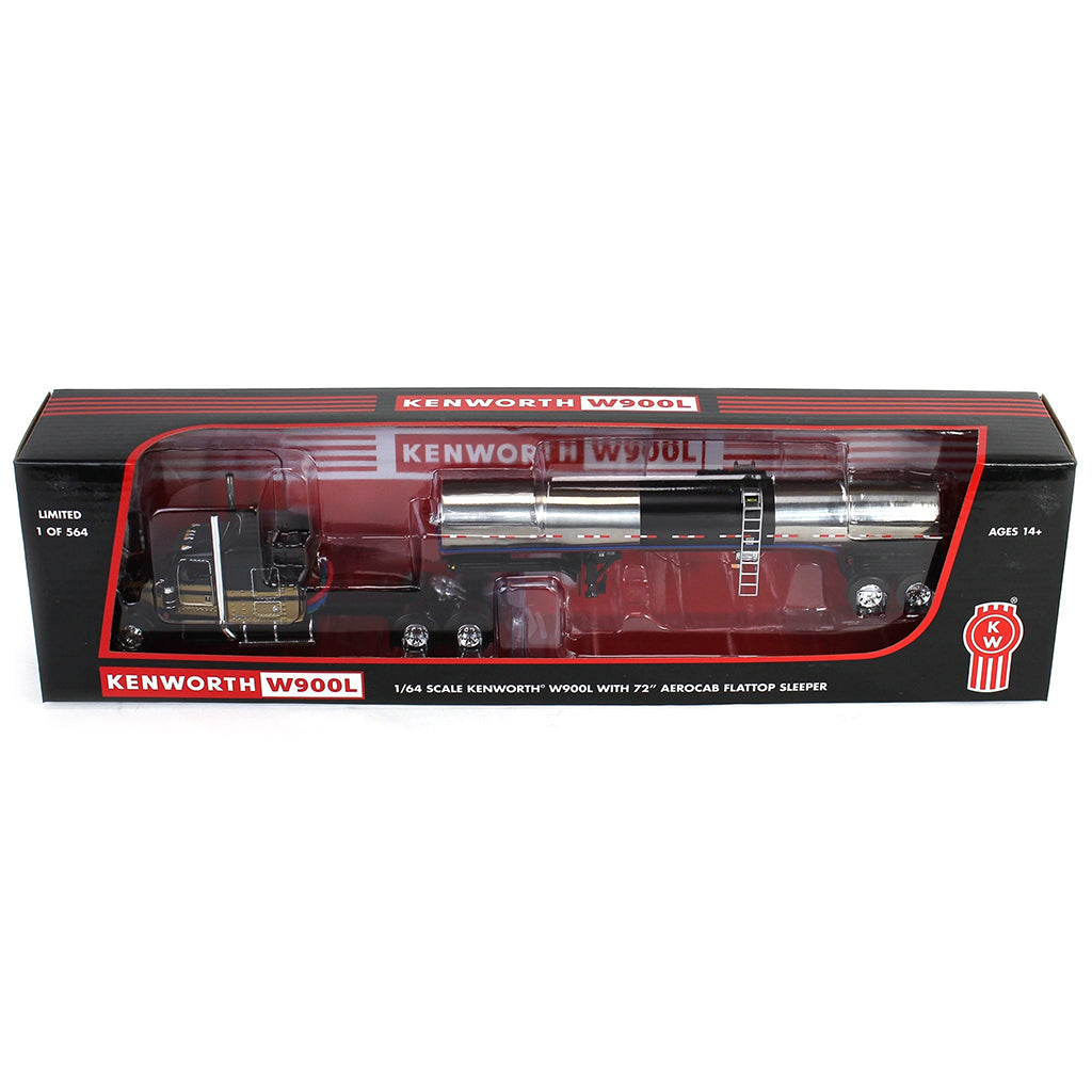 Kenworth W900L w/Brenner Chemical Tanker Trailer (Black/Gold)