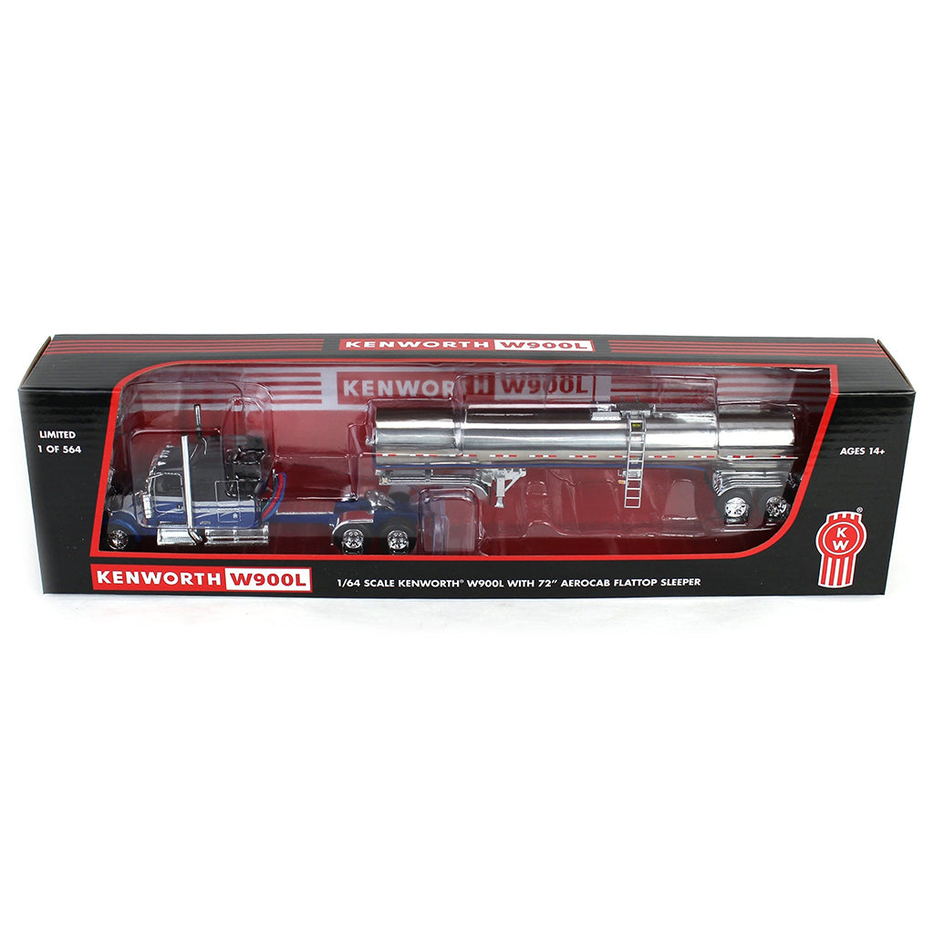 Kenworth W900L w/Brenner Chemical Tanker Trailer (Black/Blue/Silver)
